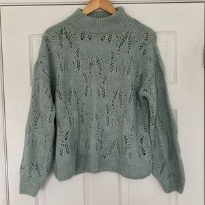 Silverflint Blue/Green Open Knit Women's Sweater Size Small